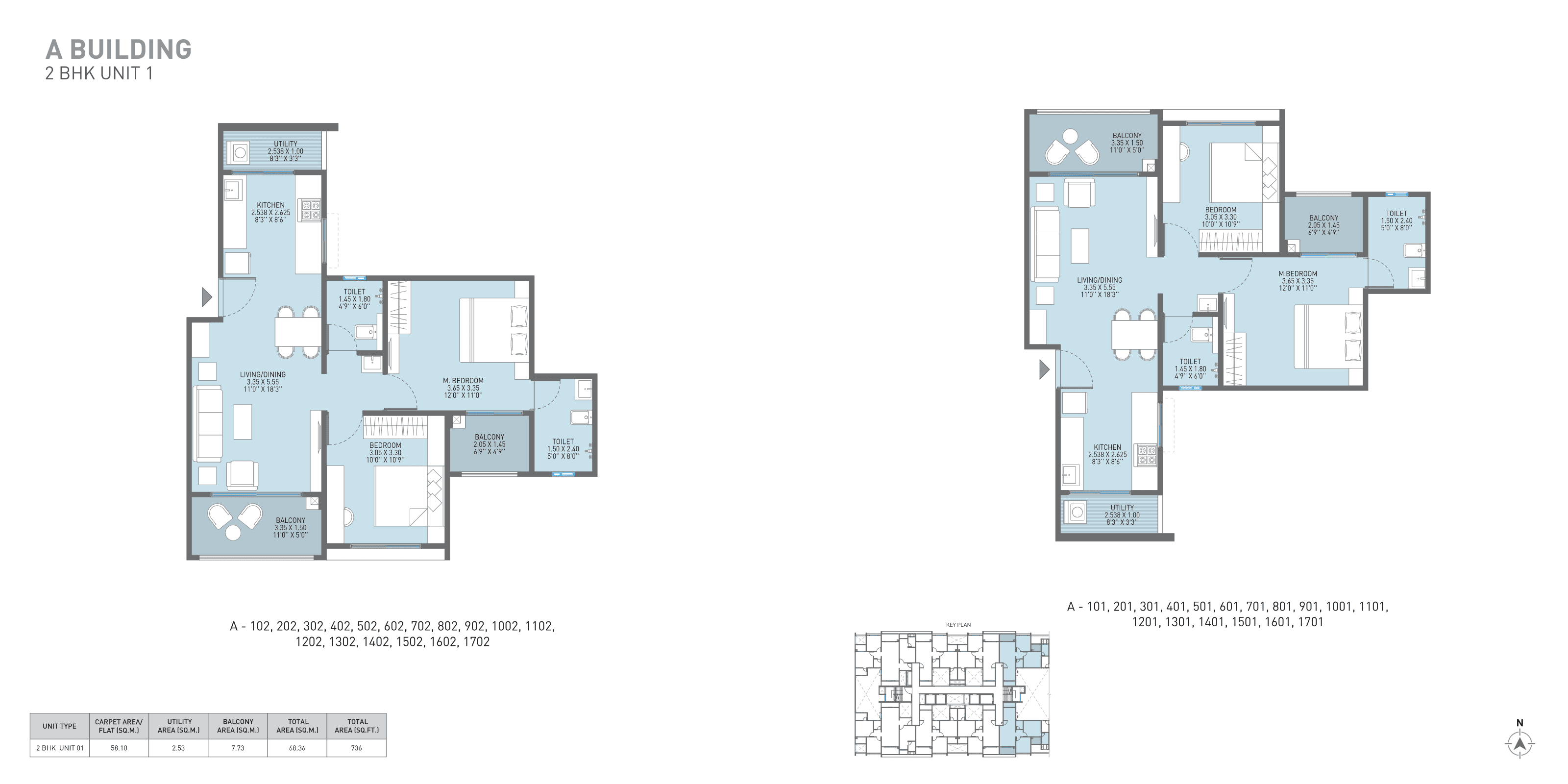 2 BHK floor plan